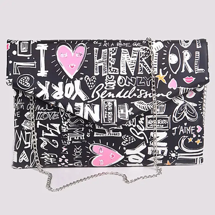 3AM Doodle Print Clutch