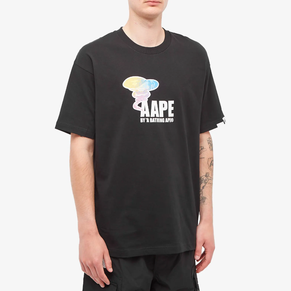 AAPE By A Bathing Ape Black Peace Smoke T-Shirt