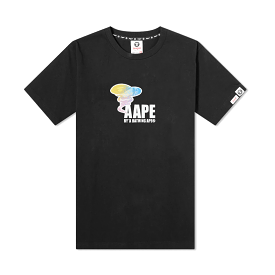 AAPE By A Bathing Ape Black Peace Smoke T-Shirt