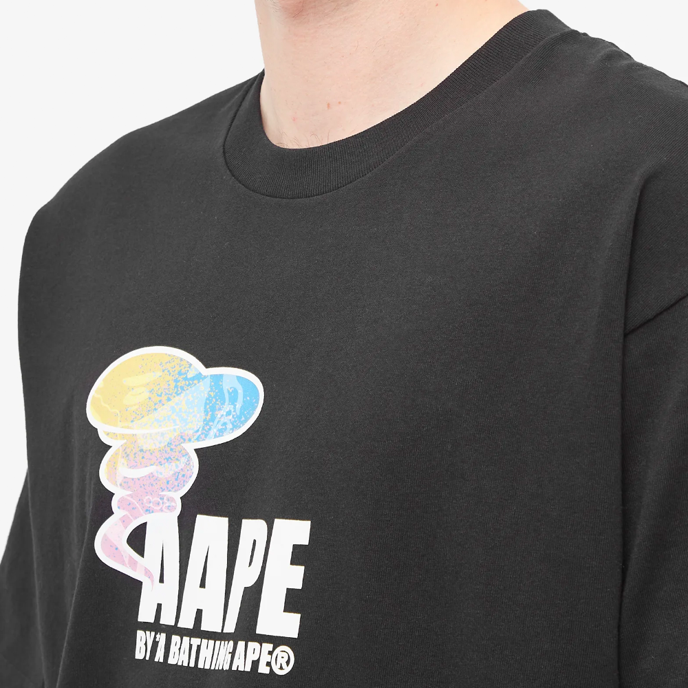 AAPE By A Bathing Ape Black Peace Smoke T-Shirt