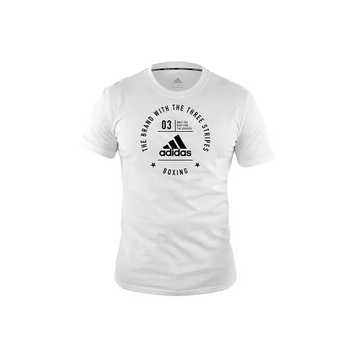 adidas Boxing Logo Tee Black White 100% Cotton