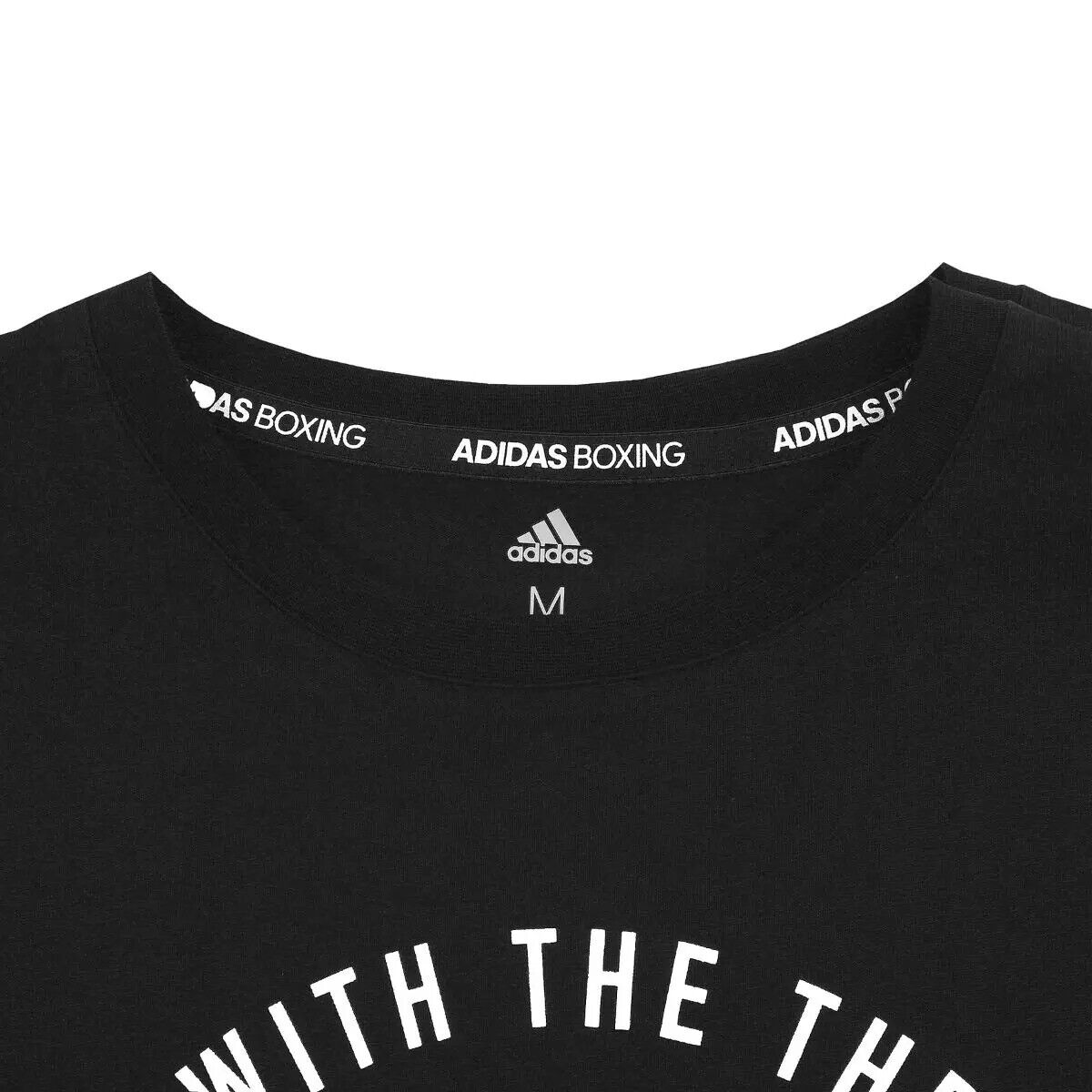 adidas Boxing Logo Tee Black White 100% Cotton