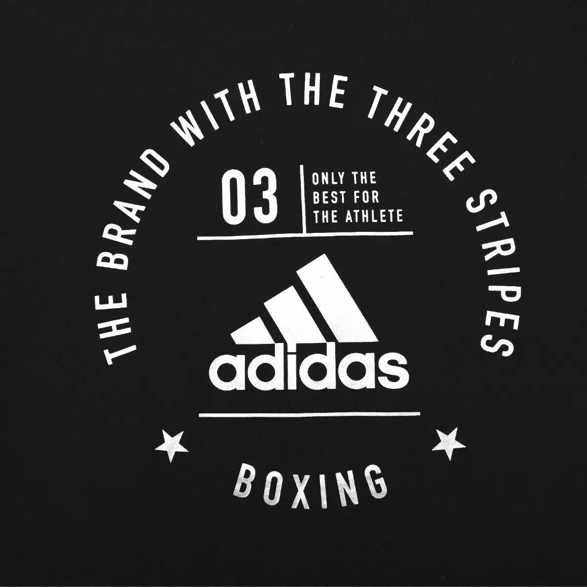 adidas Boxing Logo Tee Black White 100% Cotton