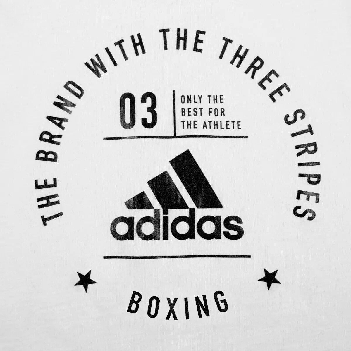 adidas Boxing Logo Tee Black White 100% Cotton