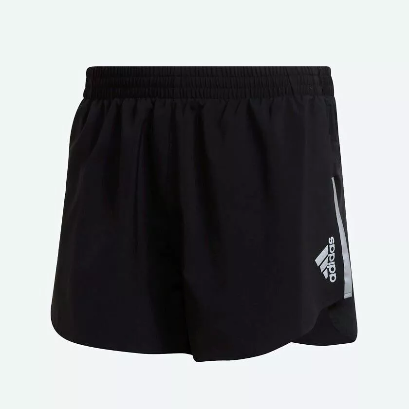 adidas Fast Reflective Split Running Shorts - Black Parley Eco Fitness Gym