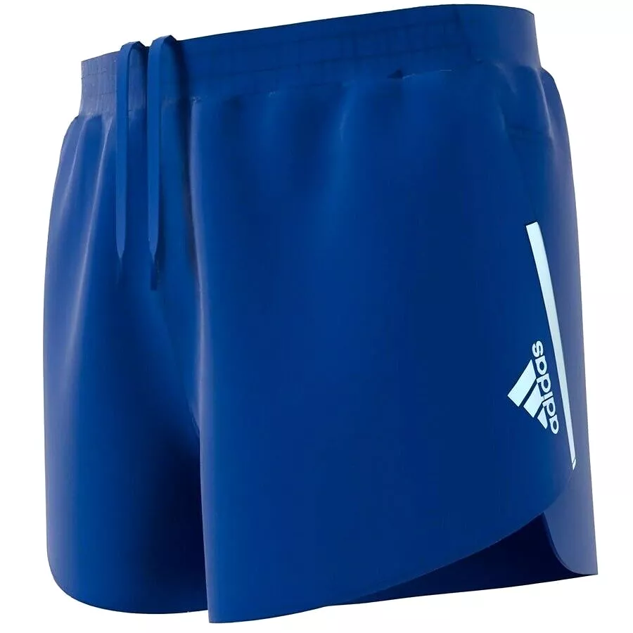 adidas Fast Split Men's Running Shorts - Black/Blue, Breathable, Reflective, Lightweight