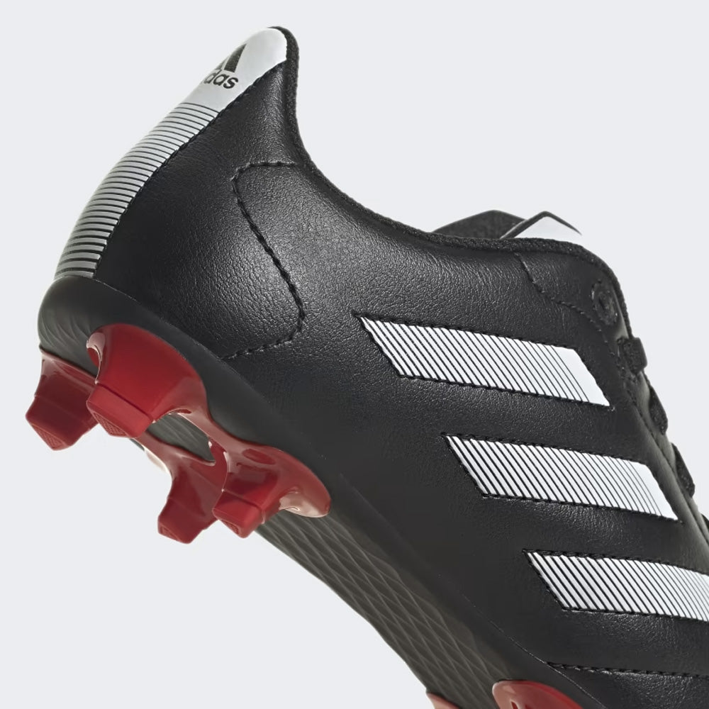 Adidas Junior FG Football Boots in Black, White, and Red