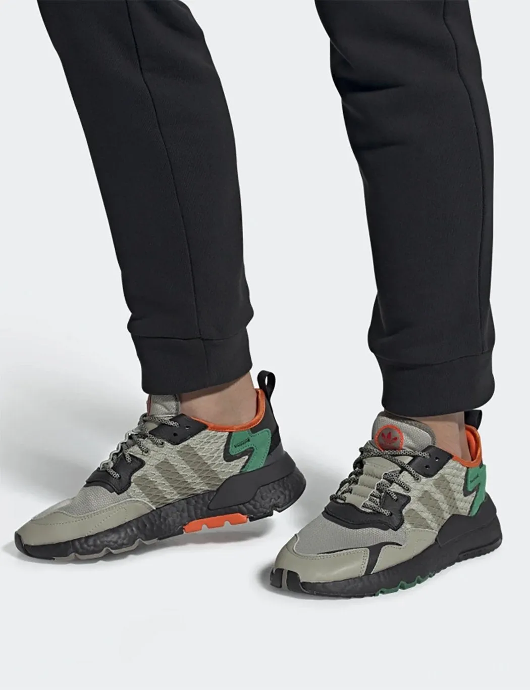 adidas Nite Jogger Shoes Black Seasame Orange