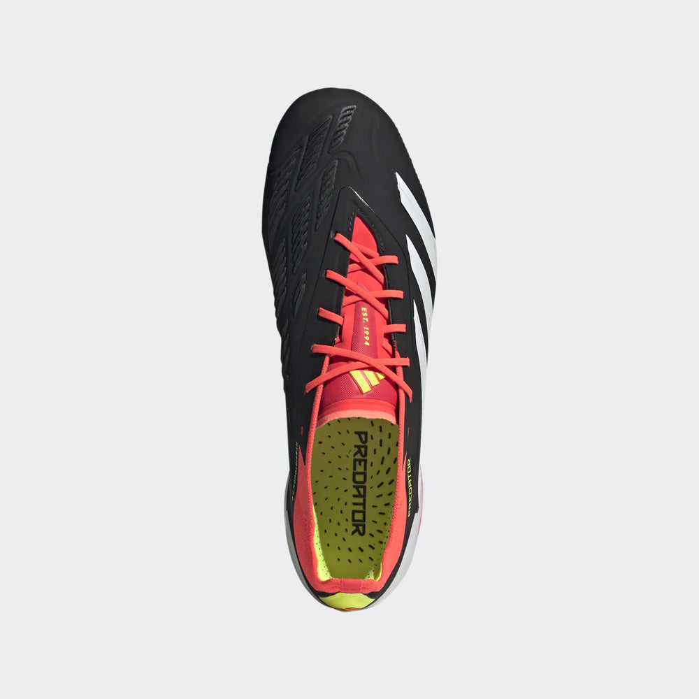 Adidas Predator Elite Low FG Soccer Cleats (Black/White/Solar Red)