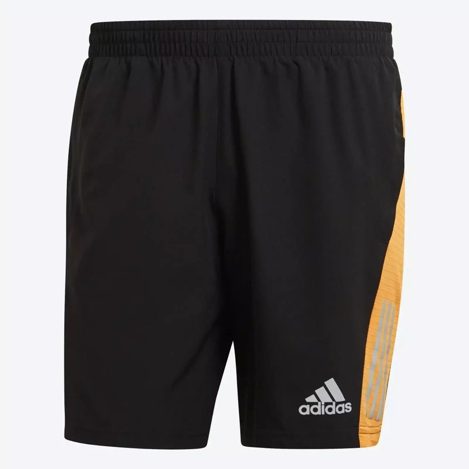 adidas running shorts, men's black orange reflective pockets fitness, Own The Run