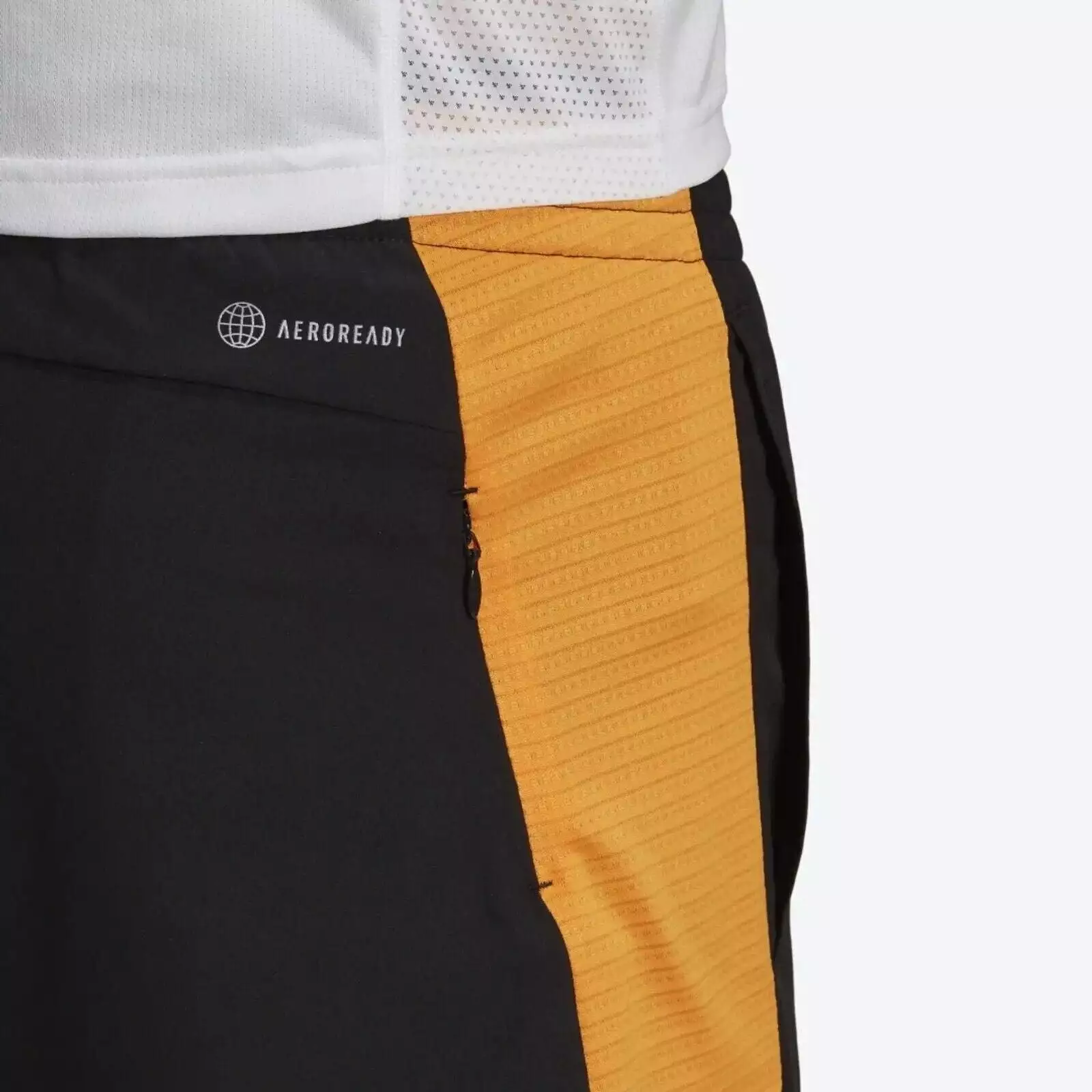 adidas running shorts, men's black orange reflective pockets fitness, Own The Run