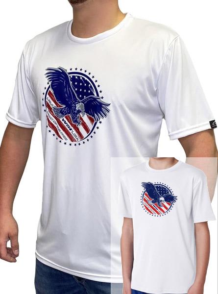 Adult and Child Size Bundle USA Made Microtech T-shirts with Land of the Free Design - WSI 702ELSSWL