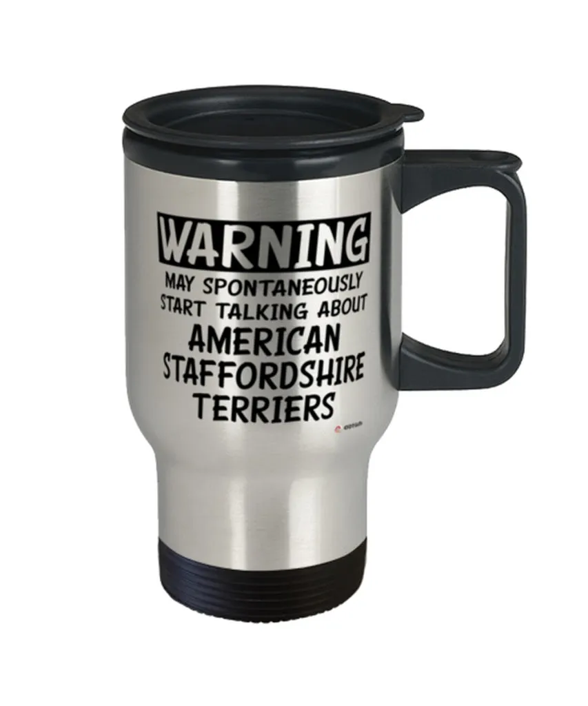 American Staffordshire Terrier Travel Mug - Talking, 14oz Stainless Steel