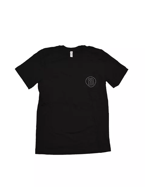 B Street Black Pocket Tee-Shirt with Retro Logo - Limited Quantity & Sizing.