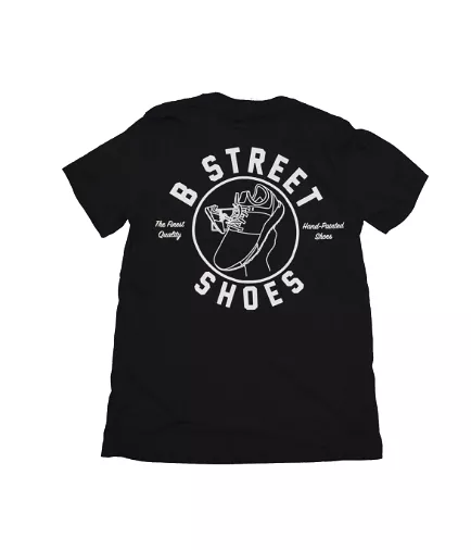 B Street Black Pocket Tee-Shirt with Retro Logo - Limited Quantity & Sizing.