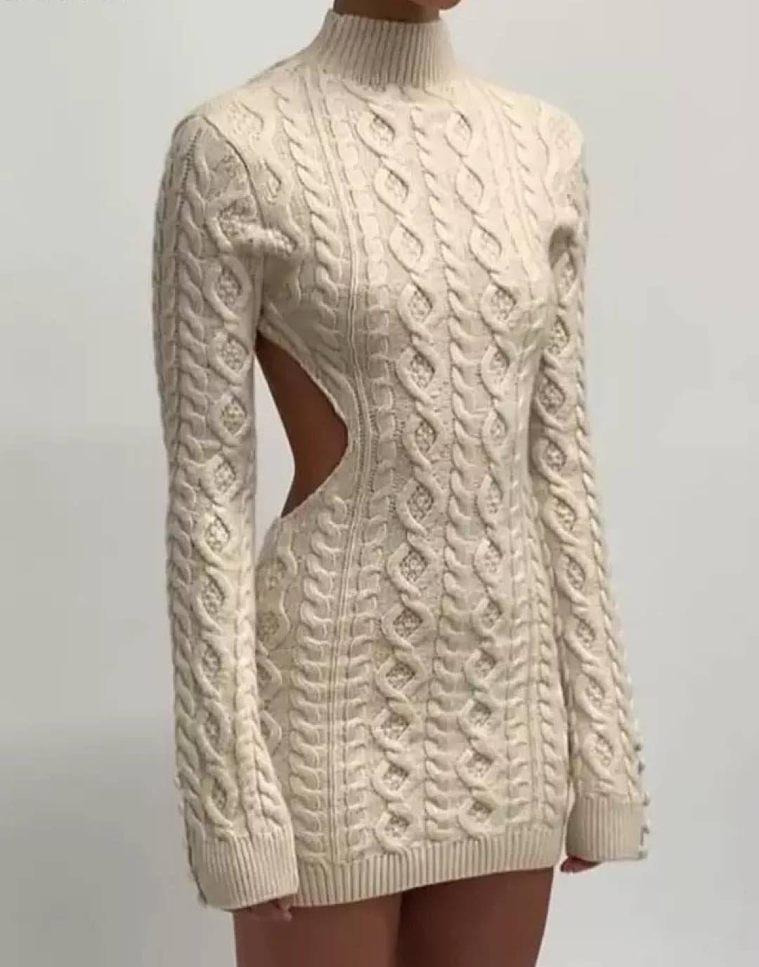 Backless Cable Knit Mini Dress - Affordable, Stylish, Must-Have Fashion