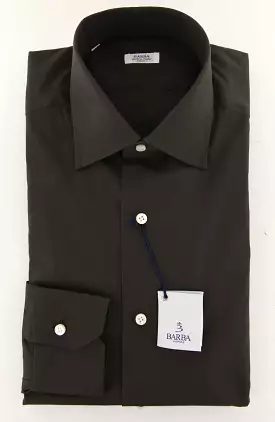 Barba Napoli Dark Brown Slim Shirt