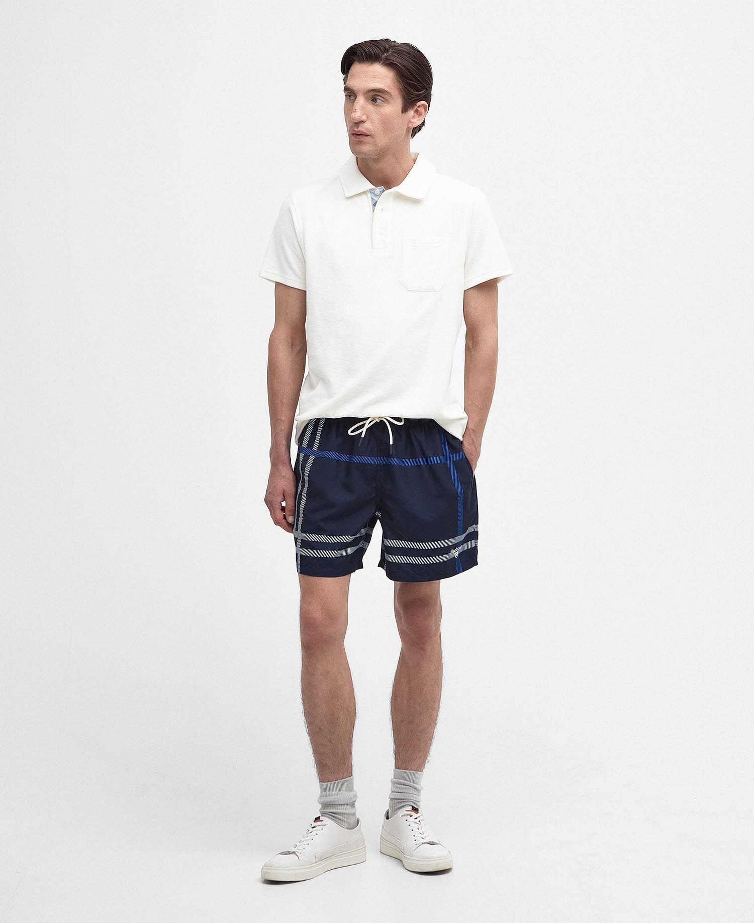 Barbour oversized tartan swim shorts