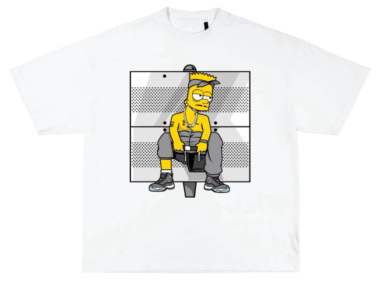 Bart Cool Grey 11's White Tee - Popular Clothing Choice