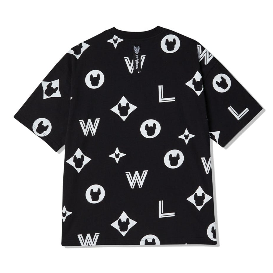 Big Monogram Tee Black by LifeWork