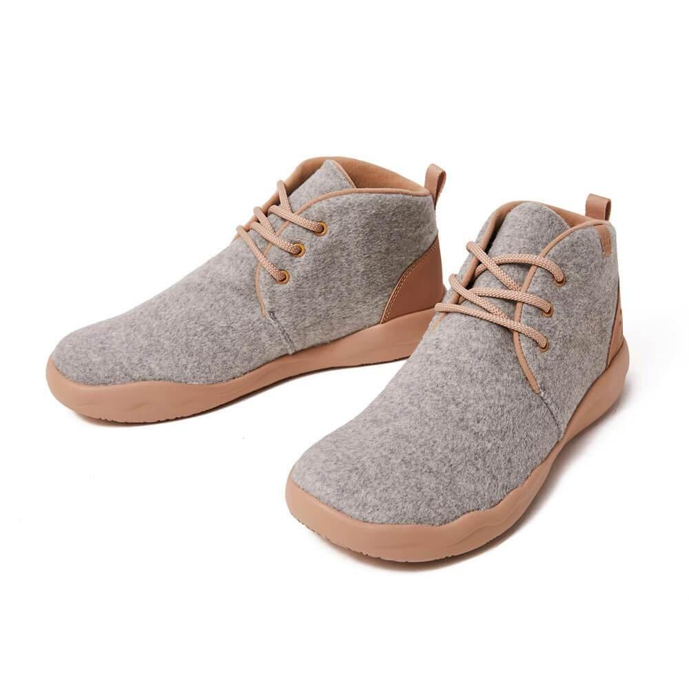 Bilbao Grey Wool Lace-up Boots for Women