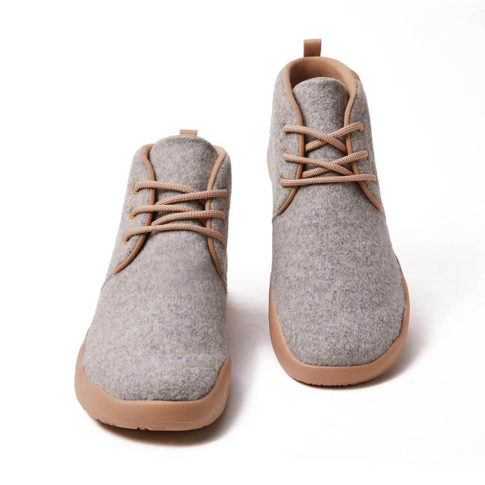 Bilbao Grey Wool Lace-up Boots for Women