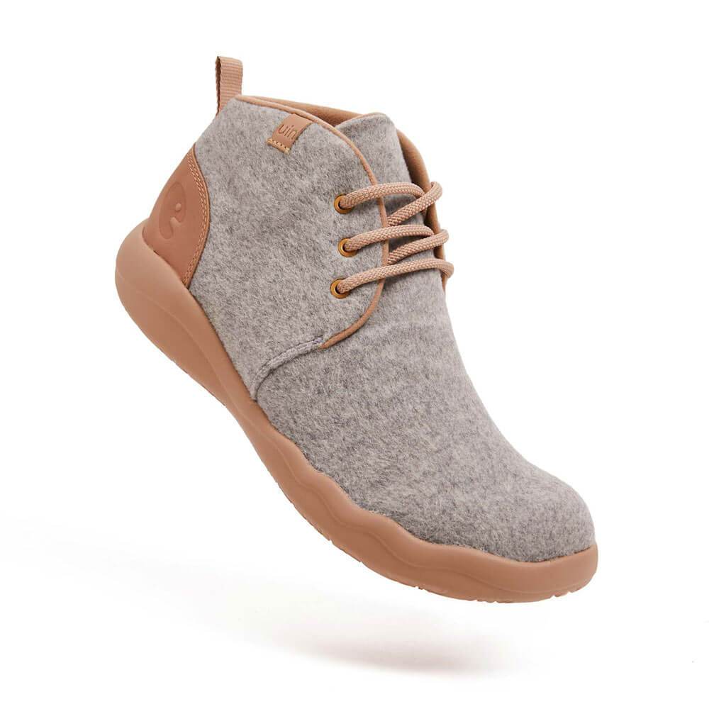 Bilbao Grey Wool Lace-up Boots for Women