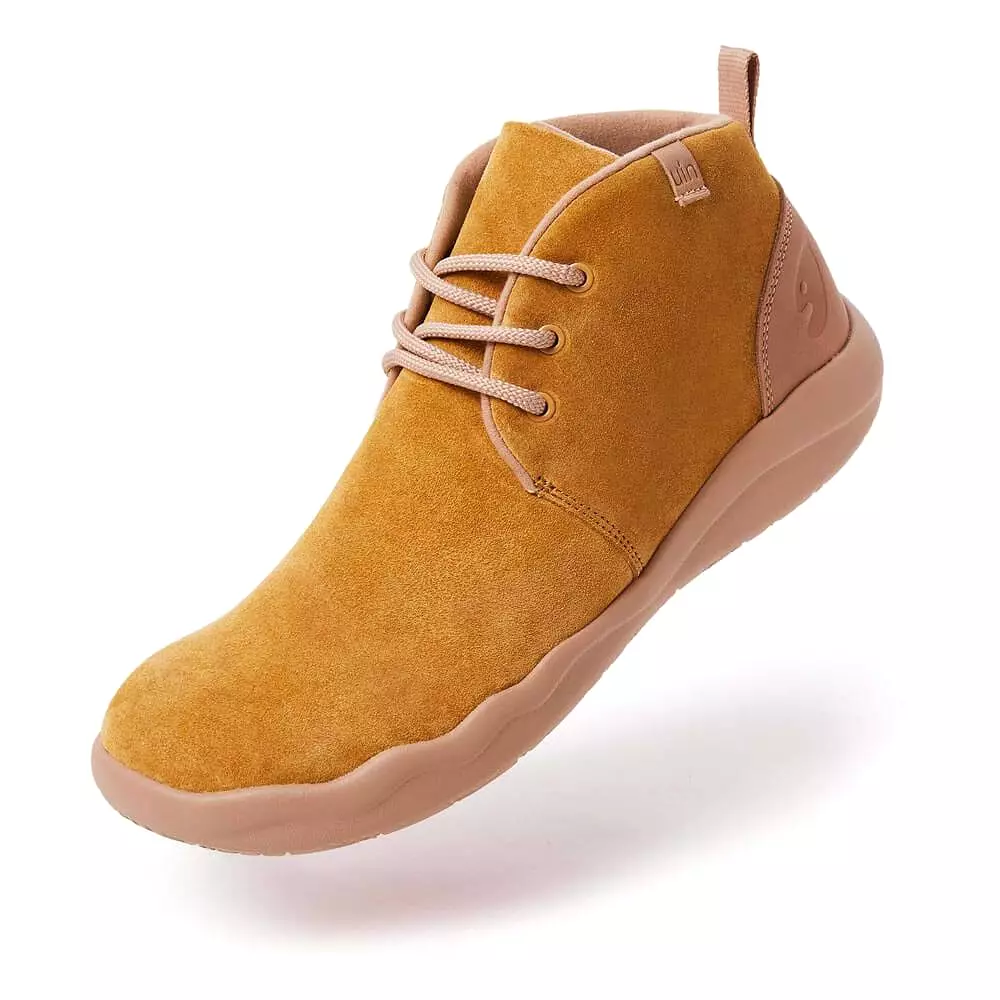 Bilbao Men's Suede Lace-up Boots in Khaki Color