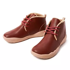 Bilbao Women's Burgundy Leather Lace-up Boots