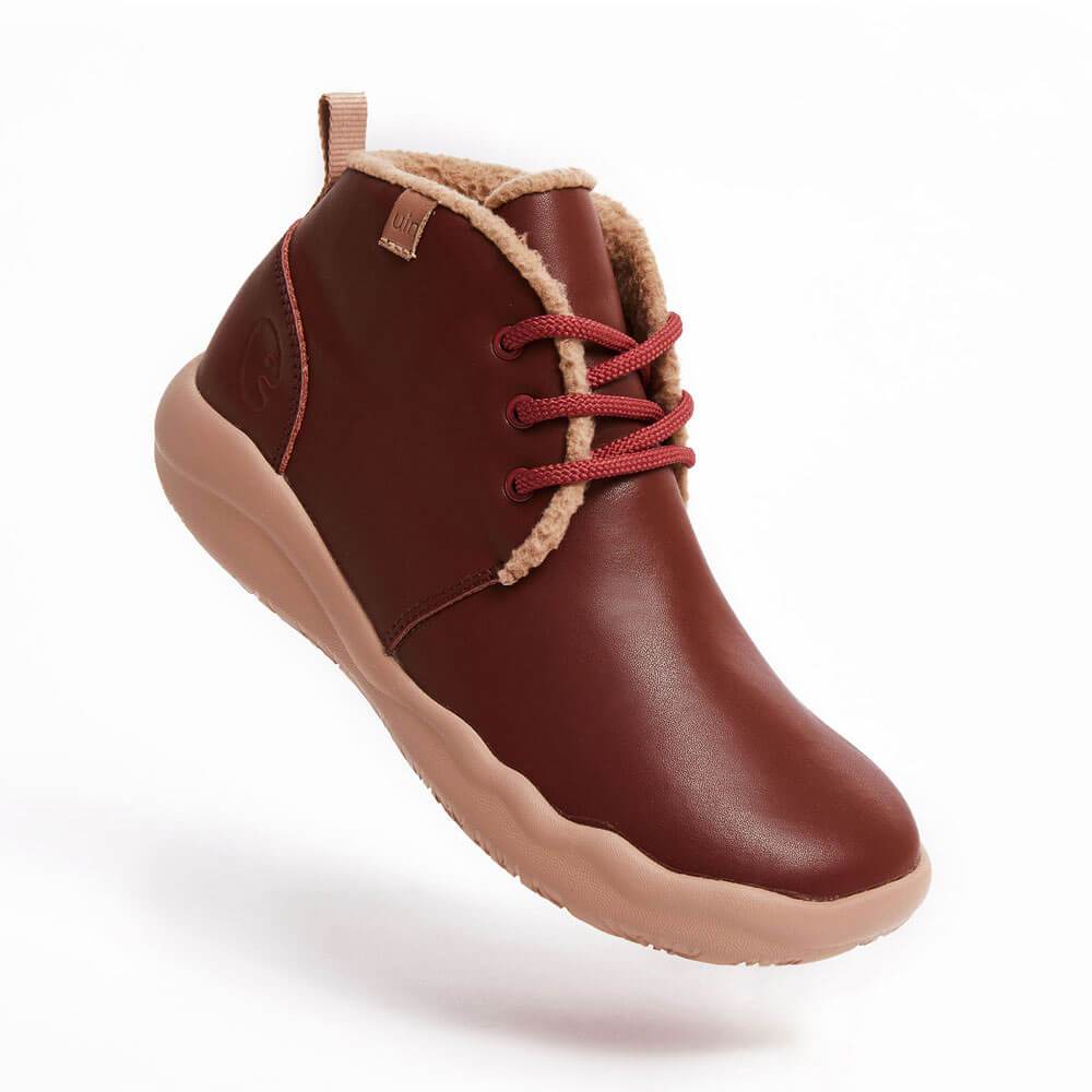 Bilbao Women's Burgundy Leather Lace-up Boots