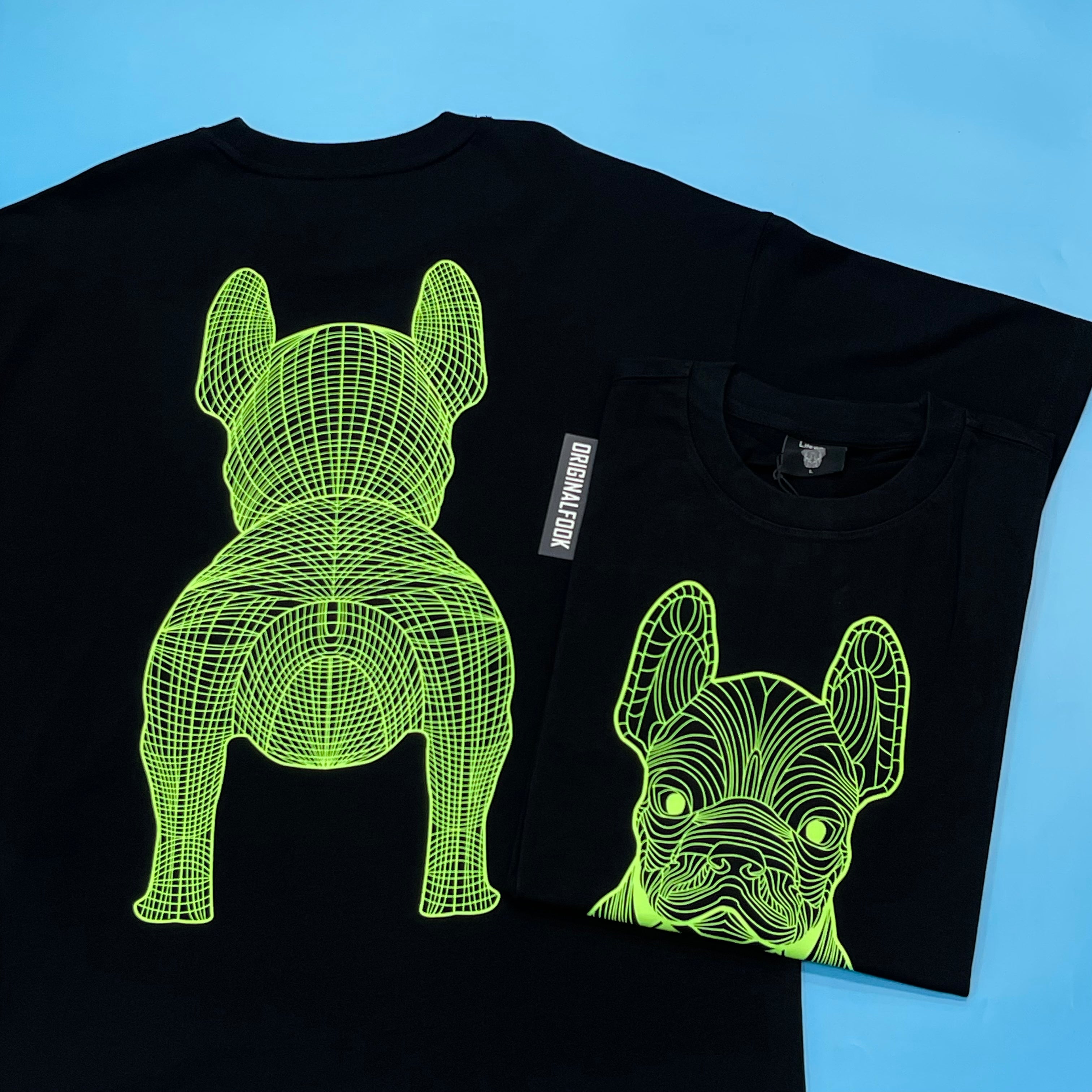 Black and Green LifeWork Outline Bulldog Tee