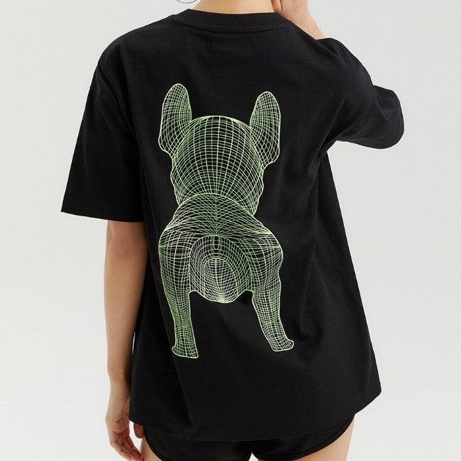 Black and Green LifeWork Outline Bulldog Tee