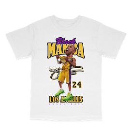 Black Mamba Cartoon White T-shirt