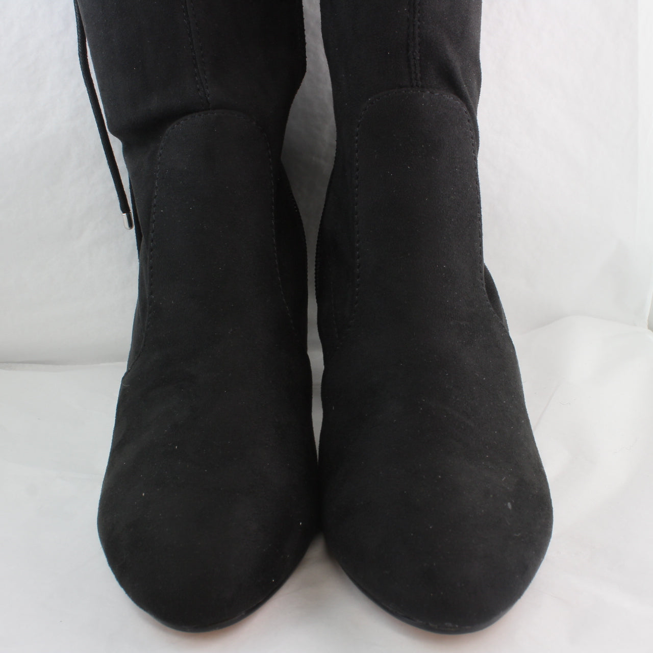 Black over the knee stretch boots for women's office attire - Katie