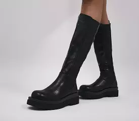 Black Tall Boots for Women: Drellah Raid