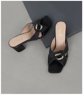 Black Women Formal Slipper Heels