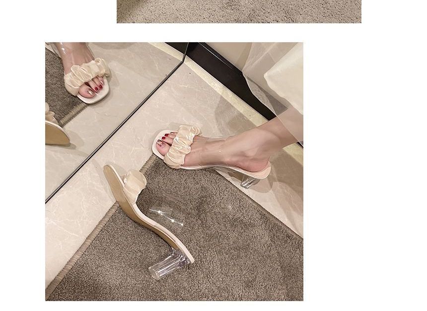 Block Heel PVC Sandals with Strap, cc29