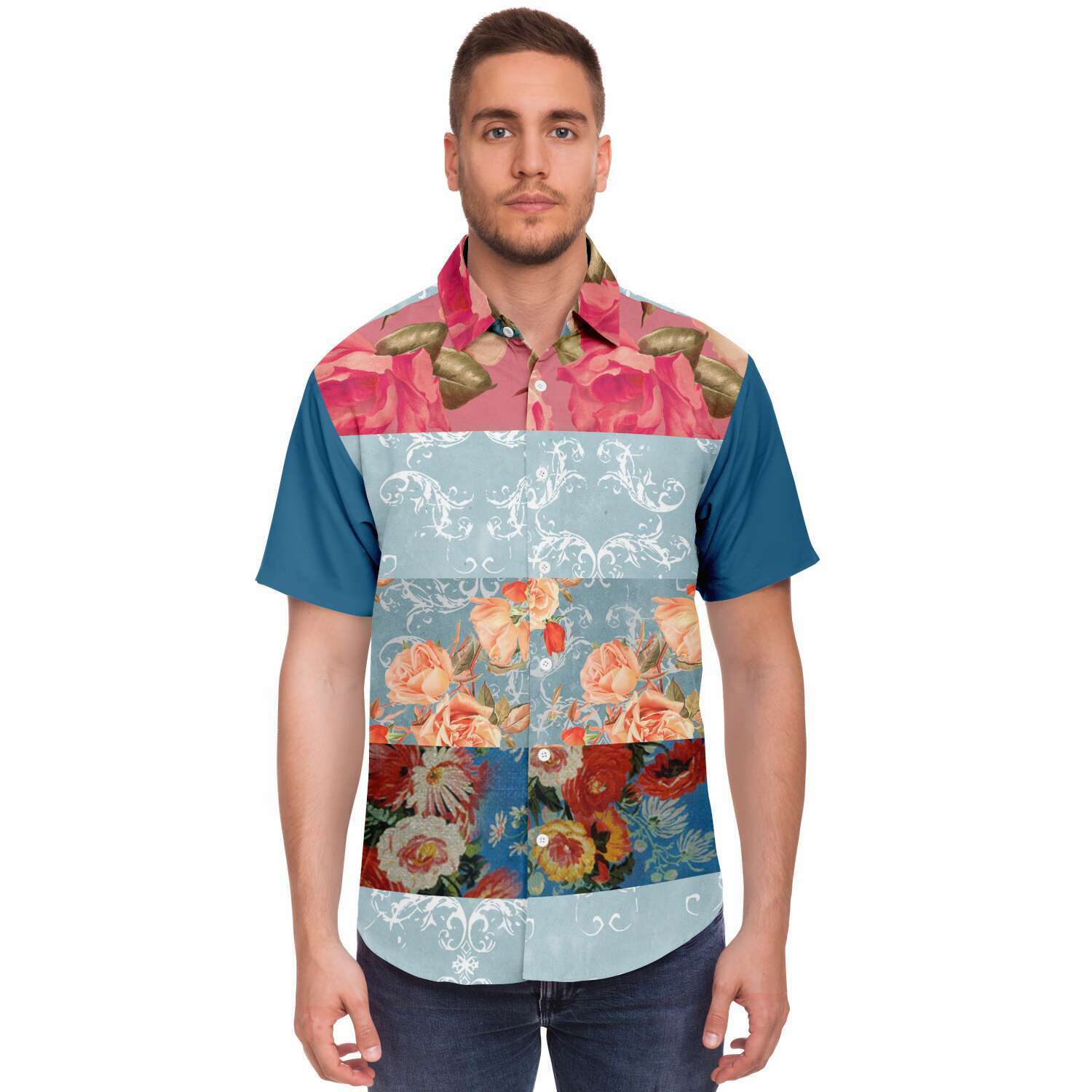 Blue Cabbage Short Sleeve Shirt