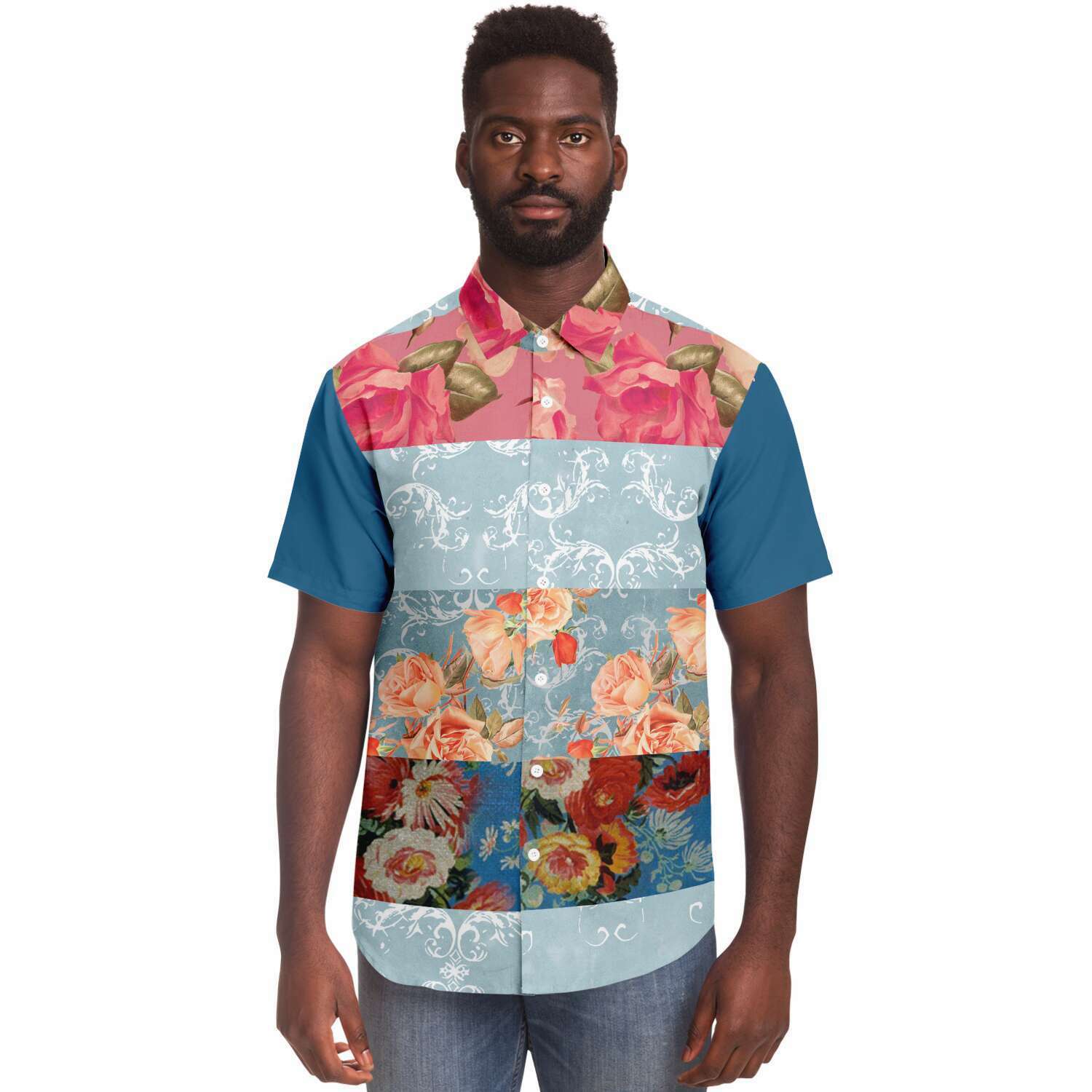 Blue Cabbage Short Sleeve Shirt