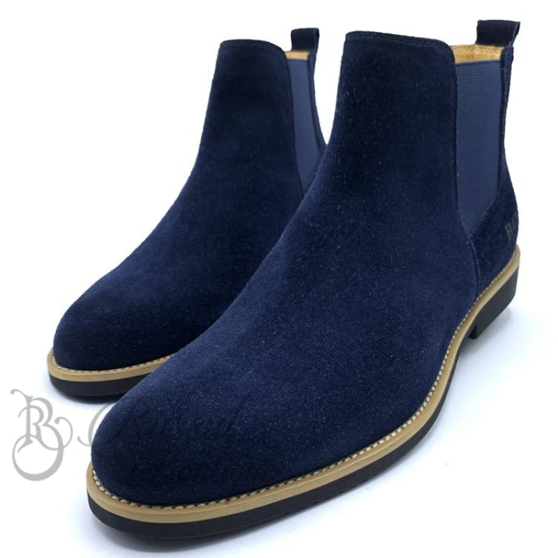 Blue Suede Chelsea Boots Paris