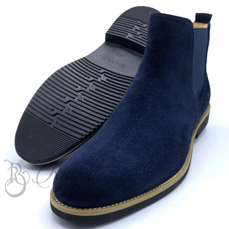 Blue Suede Chelsea Boots Paris