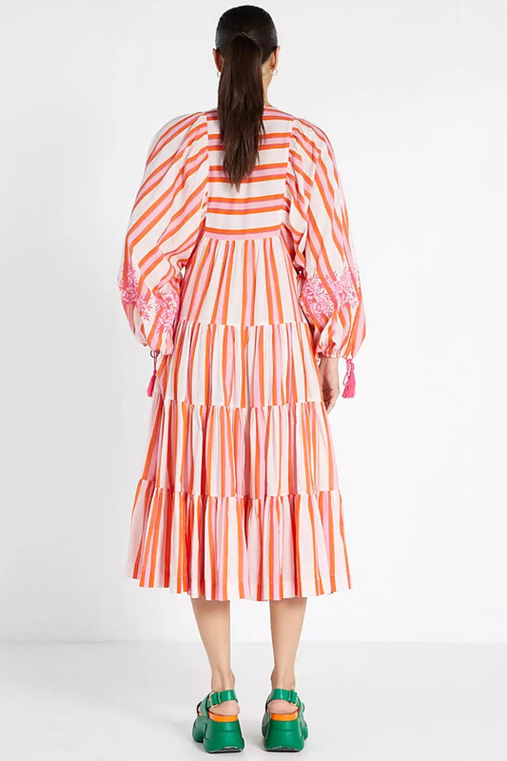 Boho Dress Pink Multi Stripe