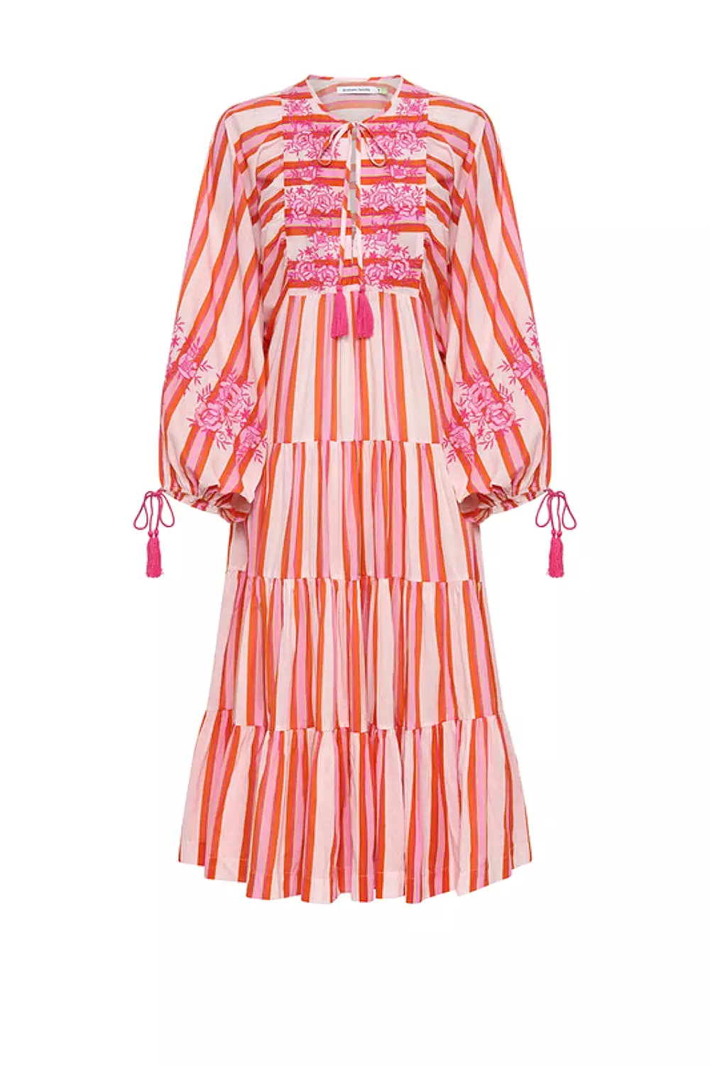 Boho Dress Pink Multi Stripe