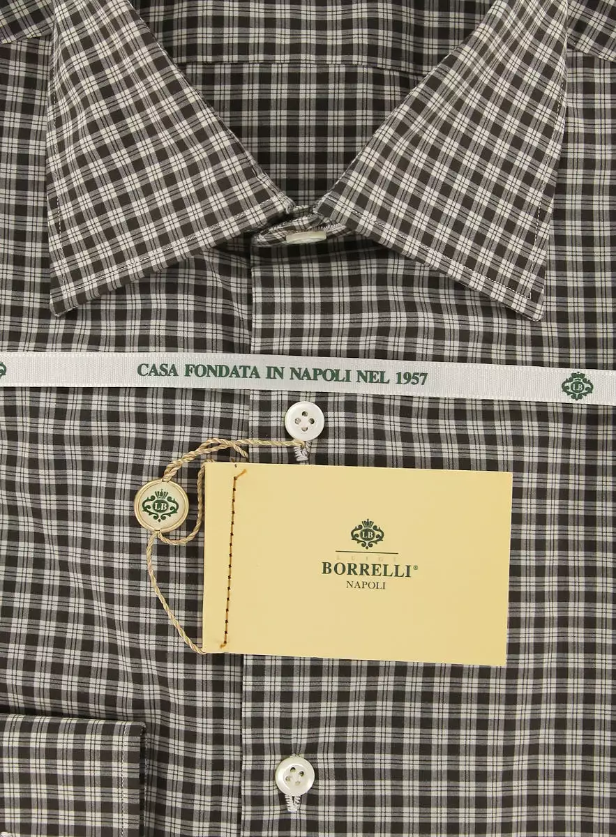 Borrelli Brown Shirt - Size 15.75 US / 40 EU