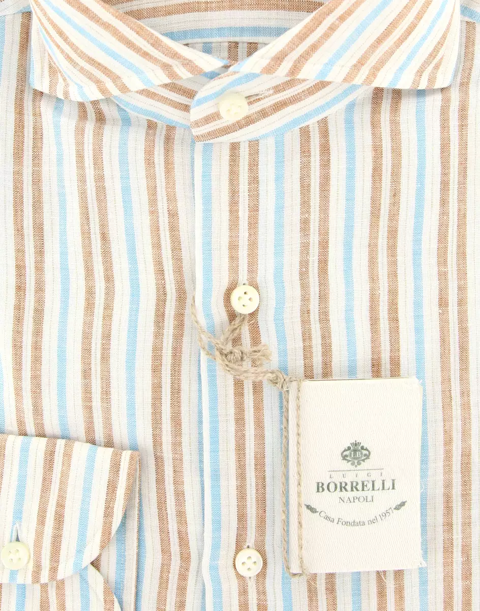 Borrelli Slim Fit Brown Shirt