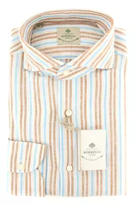 Borrelli Slim Fit Brown Shirt