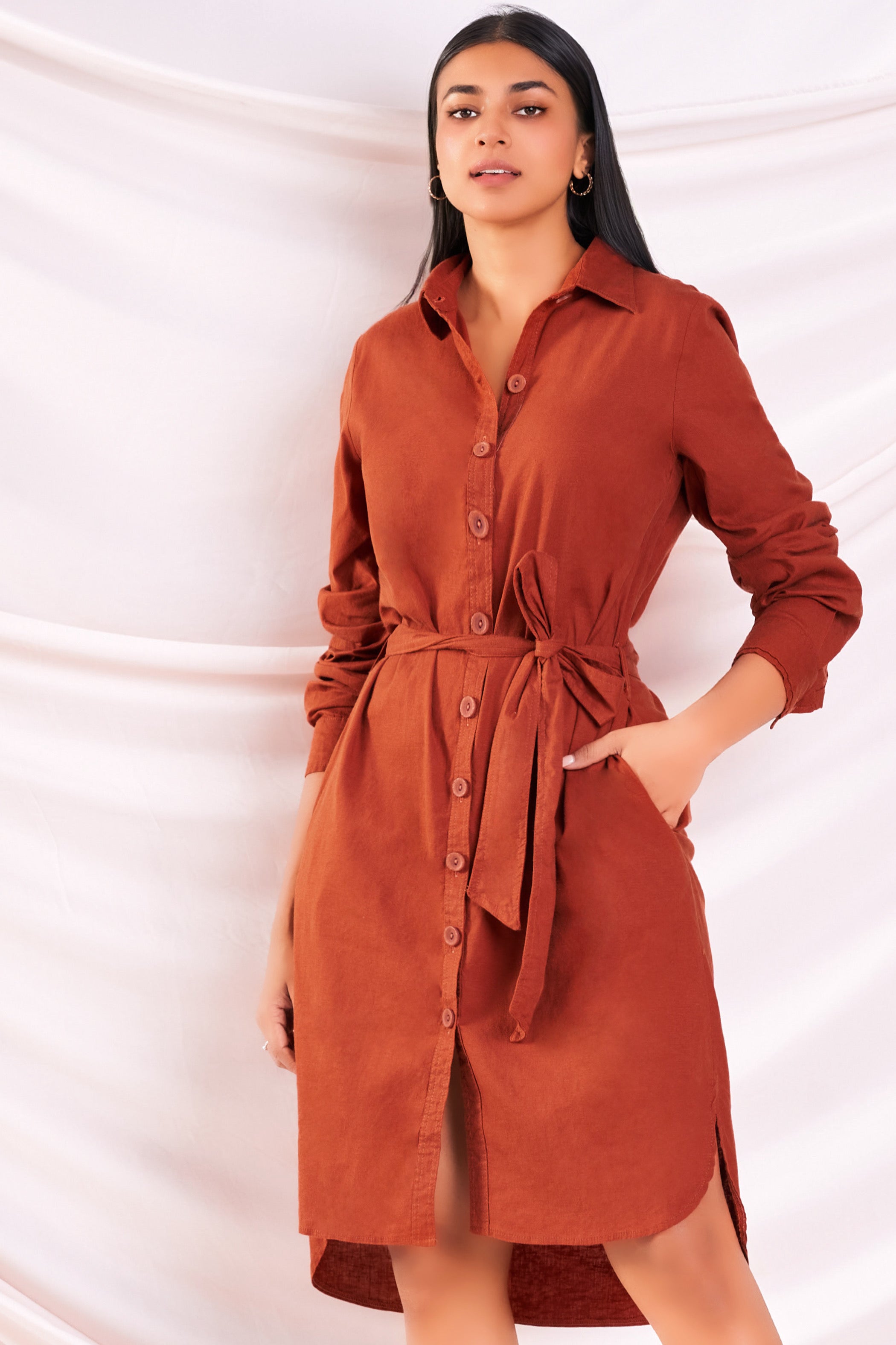 Brown Shirt Dress