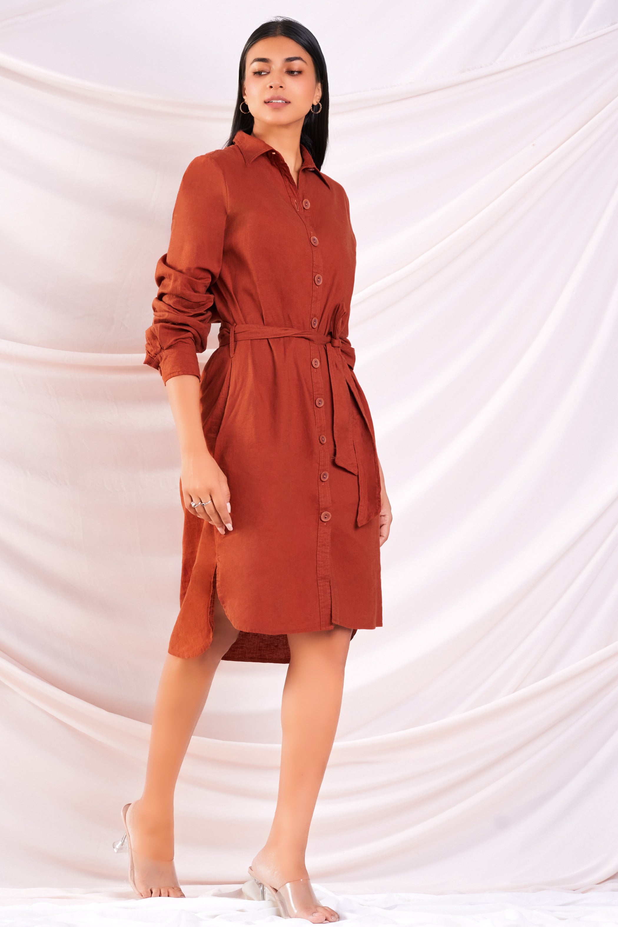 Brown Shirt Dress