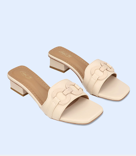 BW7751 FAWN Casual Slipper Heels