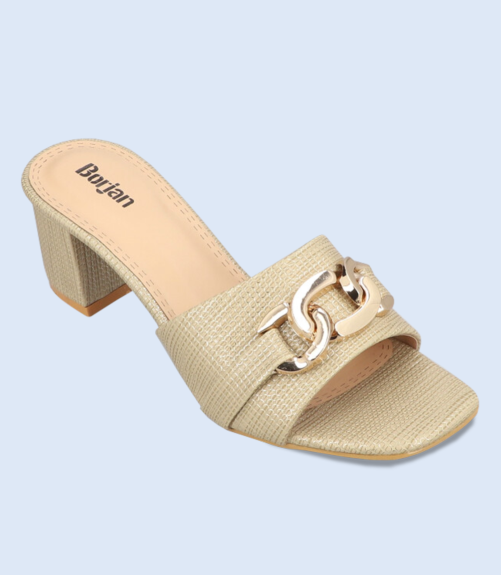 BW9351-GOLDEN Women Slipper Heels - Casual & Trendy